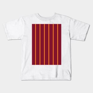 Motherwell Retro Claret Amber Pinstripes Away 1994 - 96 Kids T-Shirt